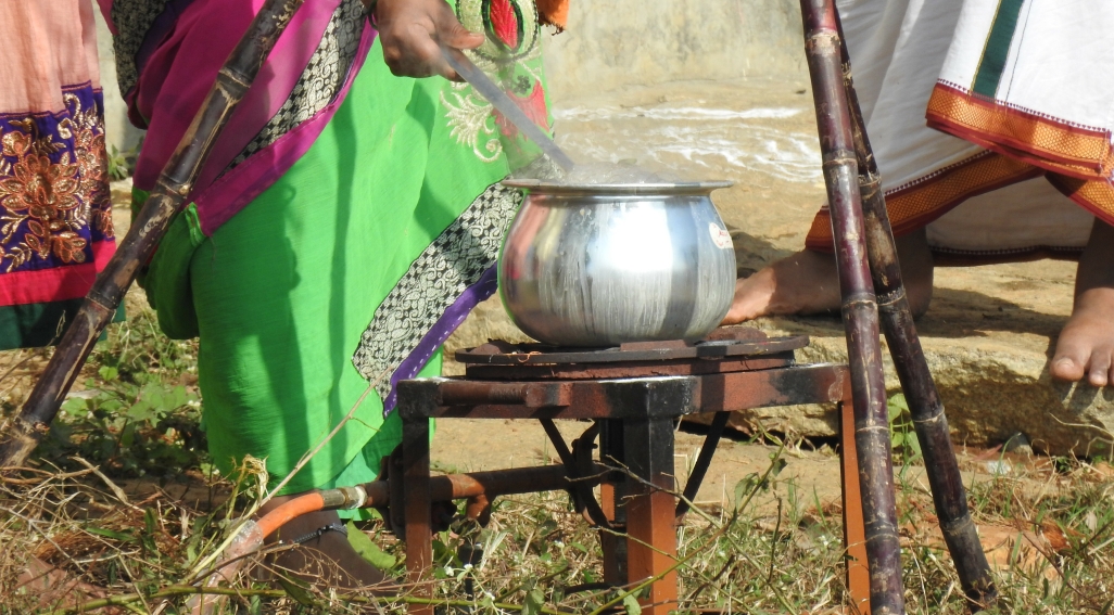cooking in a field