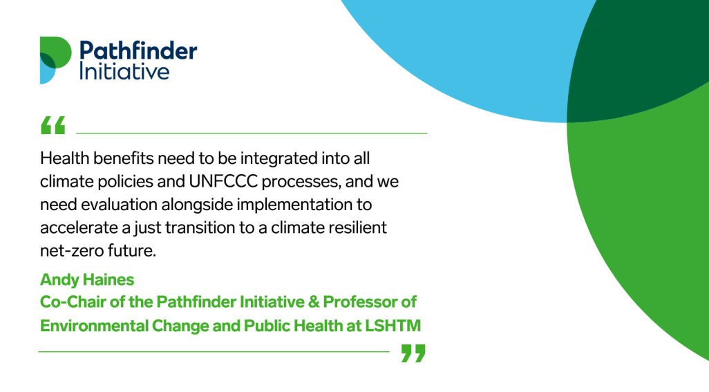 Quote card with green and blue circles and Pathfinder Initiative logo
