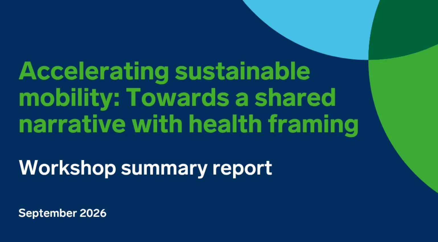 Title card with blue and green circles in the right corner